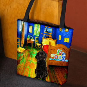 Chocolate Labrador (2) in the bedroom-Cloth Tote Bag