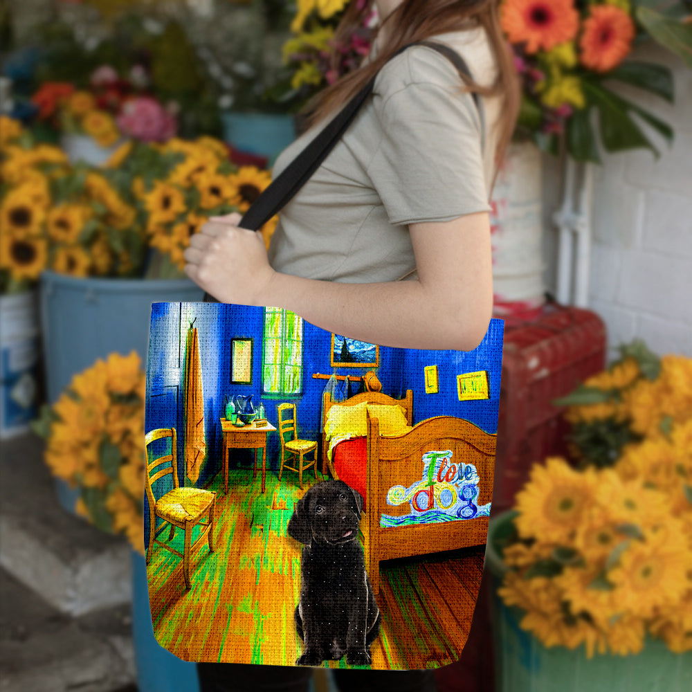 Chocolate Labrador (2) in the bedroom-Cloth Tote Bag