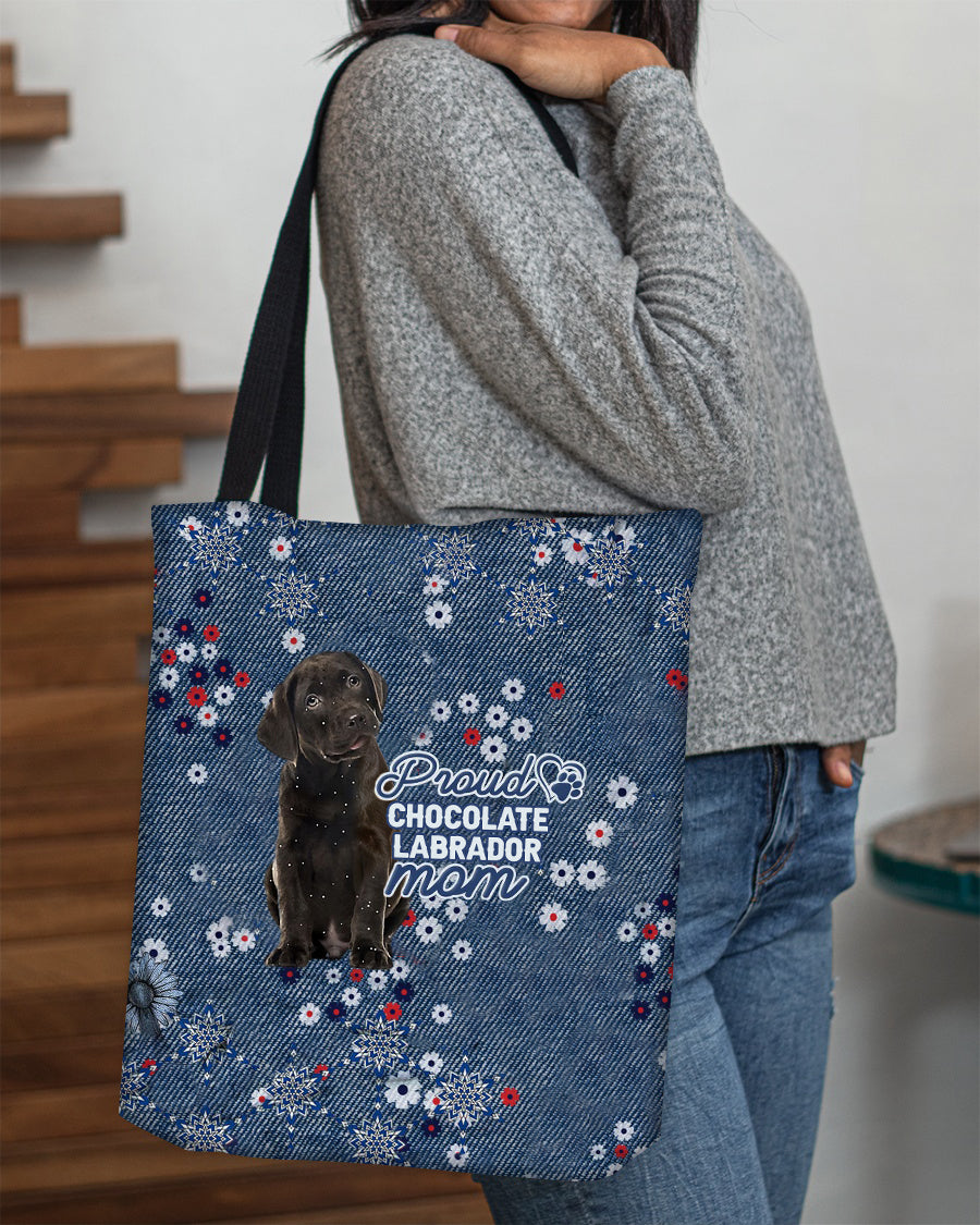 Chocolate Labrador (2) Pround Mom-Cloth Tote Bag