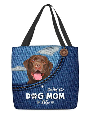 Chocolate labrador-Dog Mom Life-Cloth Tote Bag