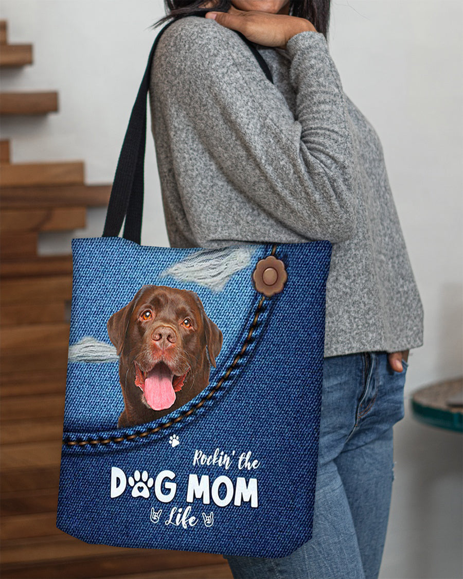 Chocolate labrador-Dog Mom Life-Cloth Tote Bag