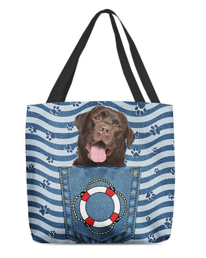 Chocolate labrador On Board-Cloth Tote Bag