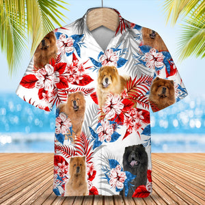 Chow Chow American Flag Hawaiian Shirt