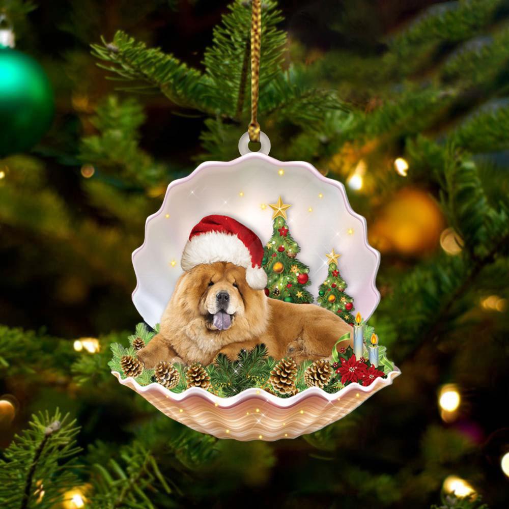 ChowChow Lie In Seashell Xmas-Two Sided Ornament