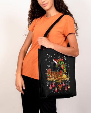 Christmas Basket-BLACK Labrador-Cloth Tote Bag