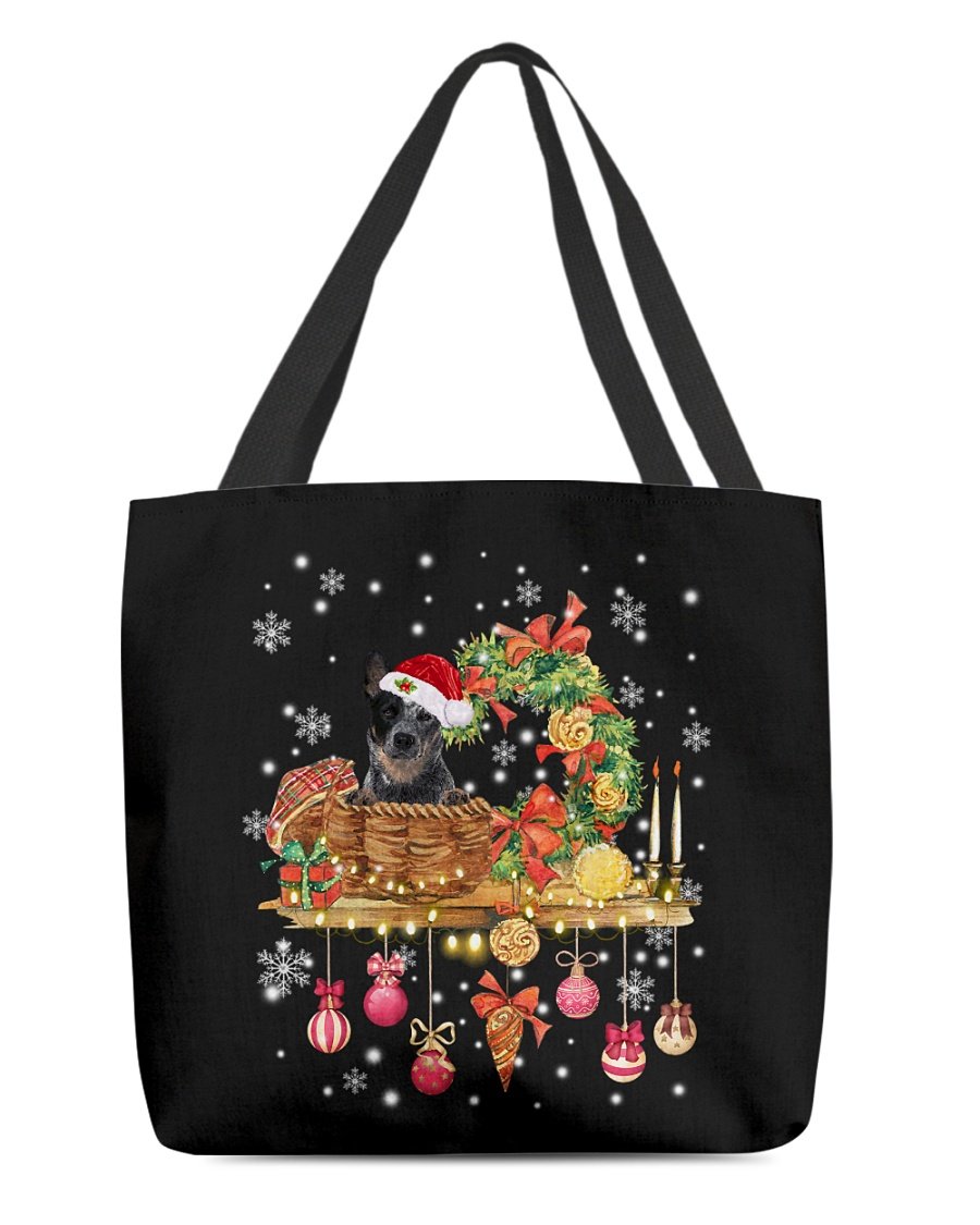 Christmas Basket-Blue Heeler-Cloth Tote Bag