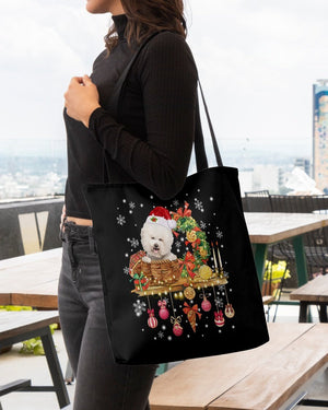 Christmas Basket-CREAM Bichon Frise-Cloth Tote Bag