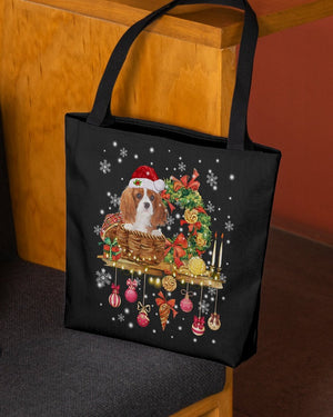 Christmas Basket-Cavalier King Charles Spaniel 1-Cloth Tote Bag