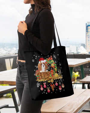 Christmas Basket-Cavalier King Charles Spaniel 1-Cloth Tote Bag