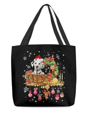 Christmas Basket-Dalmatian-Cloth Tote Bag