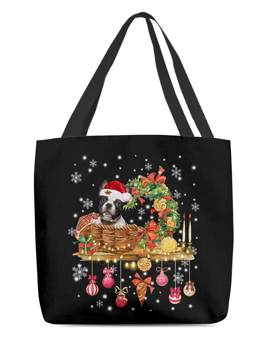 Christmas Basket-French Bulldog 2-Cloth Tote Bag