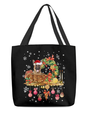 Christmas Basket-German Shepherd 2-Cloth Tote Bag