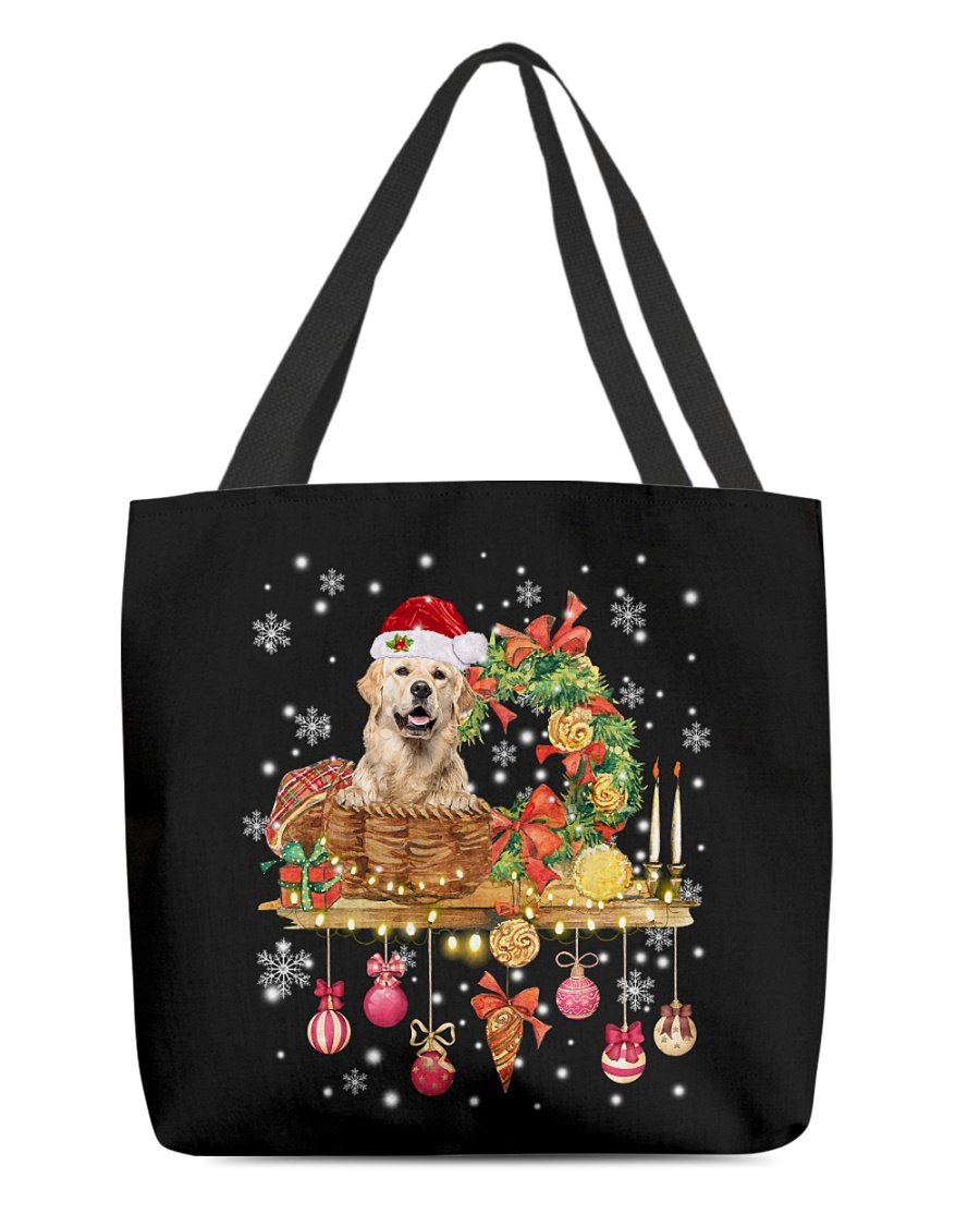 Christmas Basket-Golden Retriever 2-Cloth Tote Bag