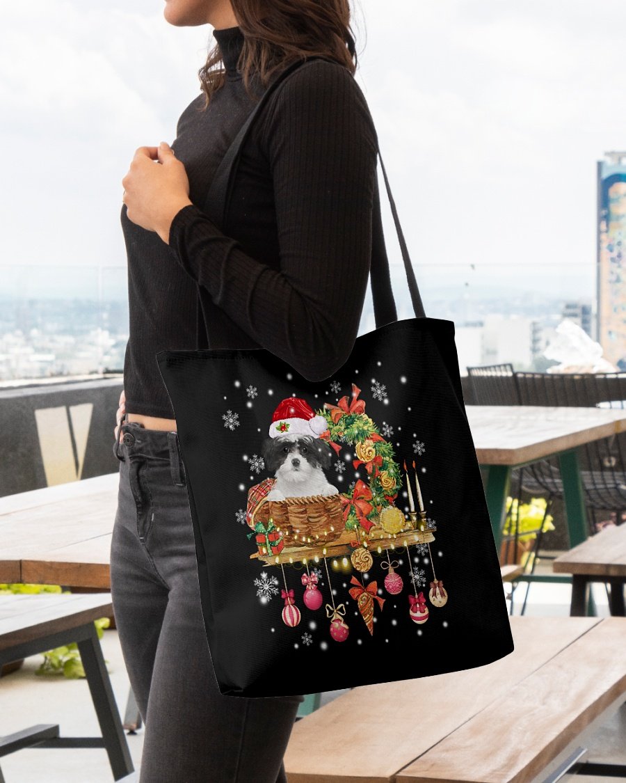 Christmas Basket-Havanese 1-Cloth Tote Bag