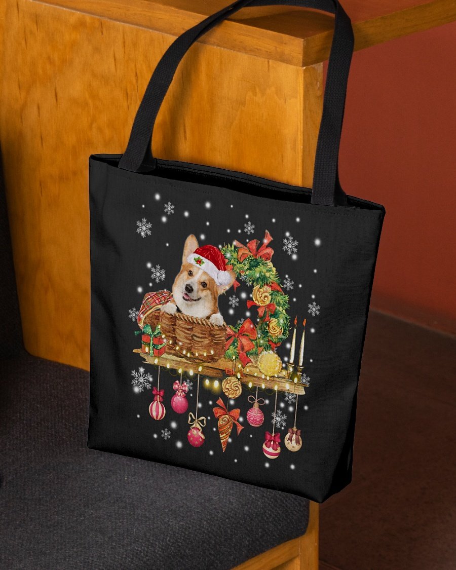 Christmas Basket-Pembroke Welsh Corgi 2-Cloth Tote Bag