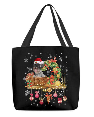 Christmas Basket-Standard Schnauzer-Cloth Tote Bag