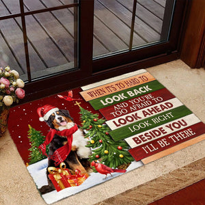 Christmas Bernese Mountain Look right beside you Doormat