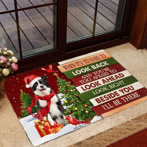 Christmas Border Collie Look right beside you Doormat