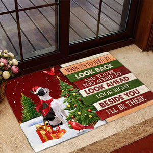 Christmas Boston Terrier Look right beside you Doormat