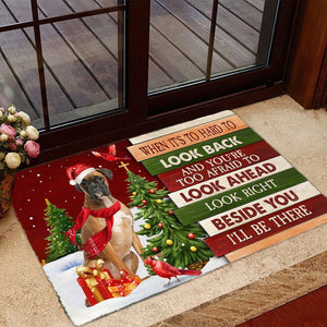 Christmas Boxer Look right beside you Doormat