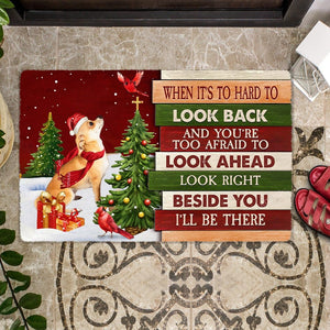 Christmas Chihuahua 1 Look right beside you Doormat