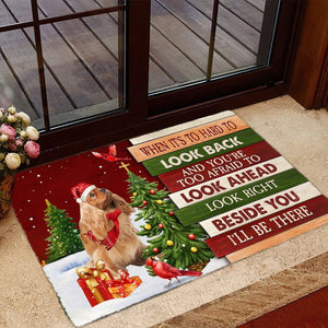 Christmas Cocker Spaniel Look right beside you Doormat