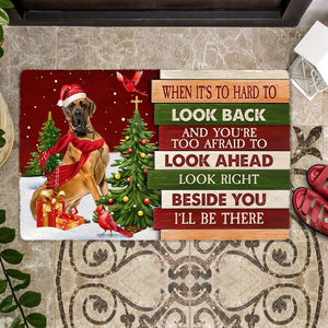 Christmas Great Dane Look right beside you Doormat