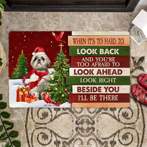 Christmas Shih Tzu 3 Look right beside you Doormat