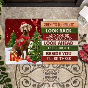 Christmas Weimarner Look right beside you Doormat