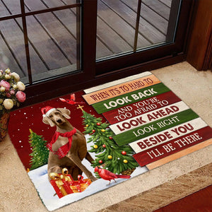 Christmas Weimarner Look right beside you Doormat