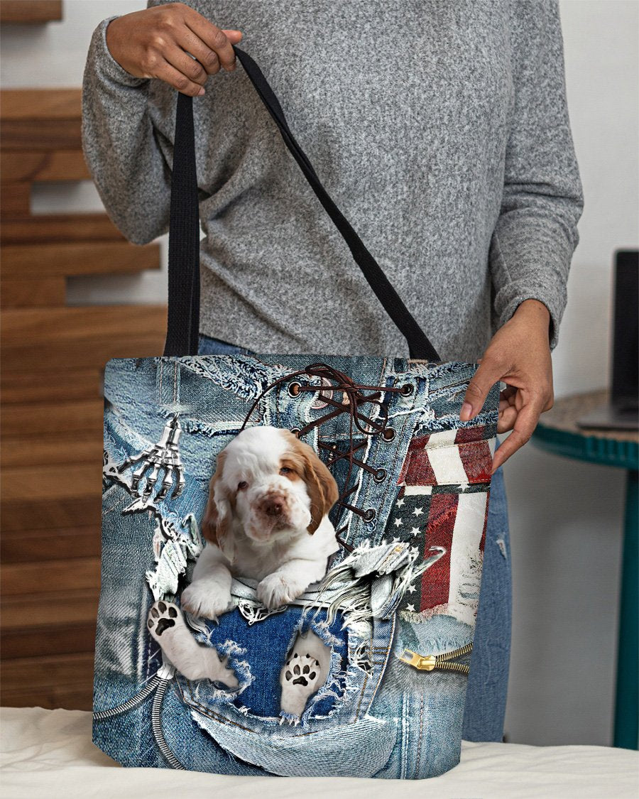 Clumber Spaniel-Ripped Jeans-Cloth Tote Bag