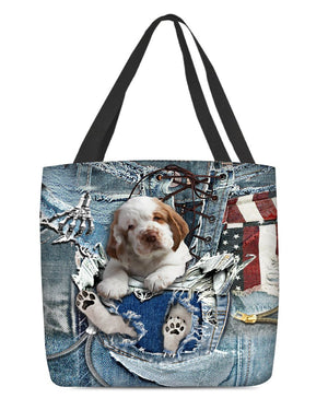 Clumber Spaniel-Ripped Jeans-Cloth Tote Bag