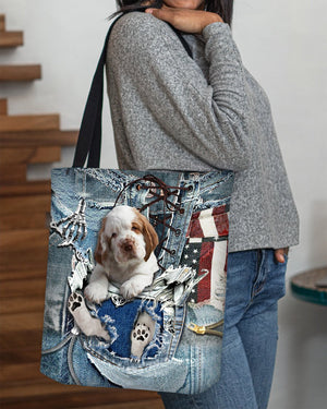 Clumber Spaniel-Ripped Jeans-Cloth Tote Bag