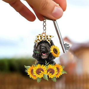 Cockapoo-Dog Mom Keychain