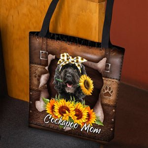 Cockapoo-Sunflower&Dog Mom Cloth Tote Bag