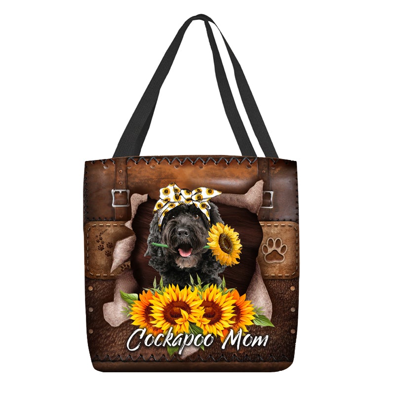 Cockapoo-Sunflower&Dog Mom Cloth Tote Bag