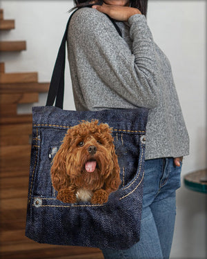 Cockapoo-Dark Denim-Cloth Tote Bag