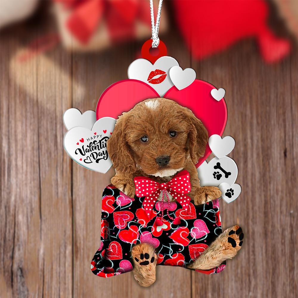 Cockapoo Valentine's Day Sleeping Bag-Two Sides Ornament