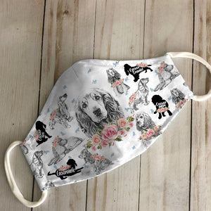 Cocker Spaniel Floral Vintage EZ07 2606 Face Mask