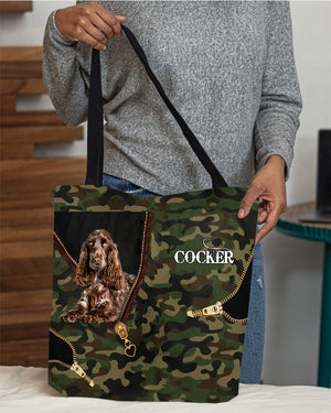 Cocker Camo Cloth Tote Bag