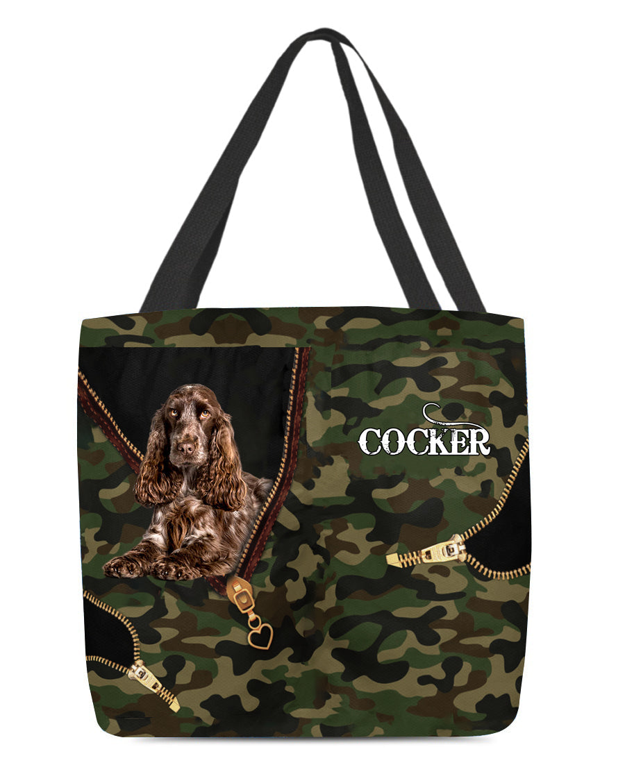Cocker Camo Cloth Tote Bag