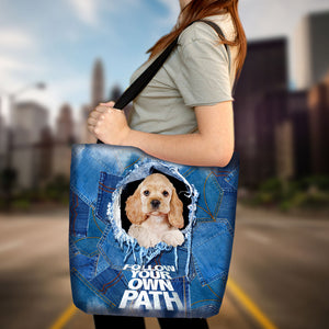 Cocker Spaniel -Follow Your Own Path-Cloth Tote Bag