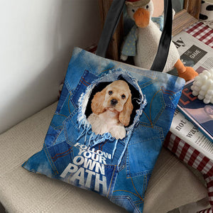 Cocker Spaniel -Follow Your Own Path-Cloth Tote Bag