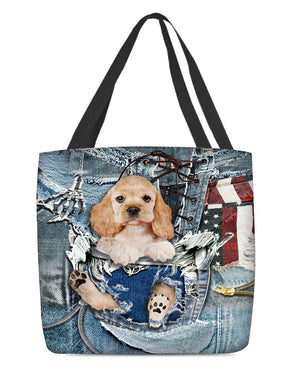 Cocker Spaniel-Ripped Jeans-Cloth Tote Bag