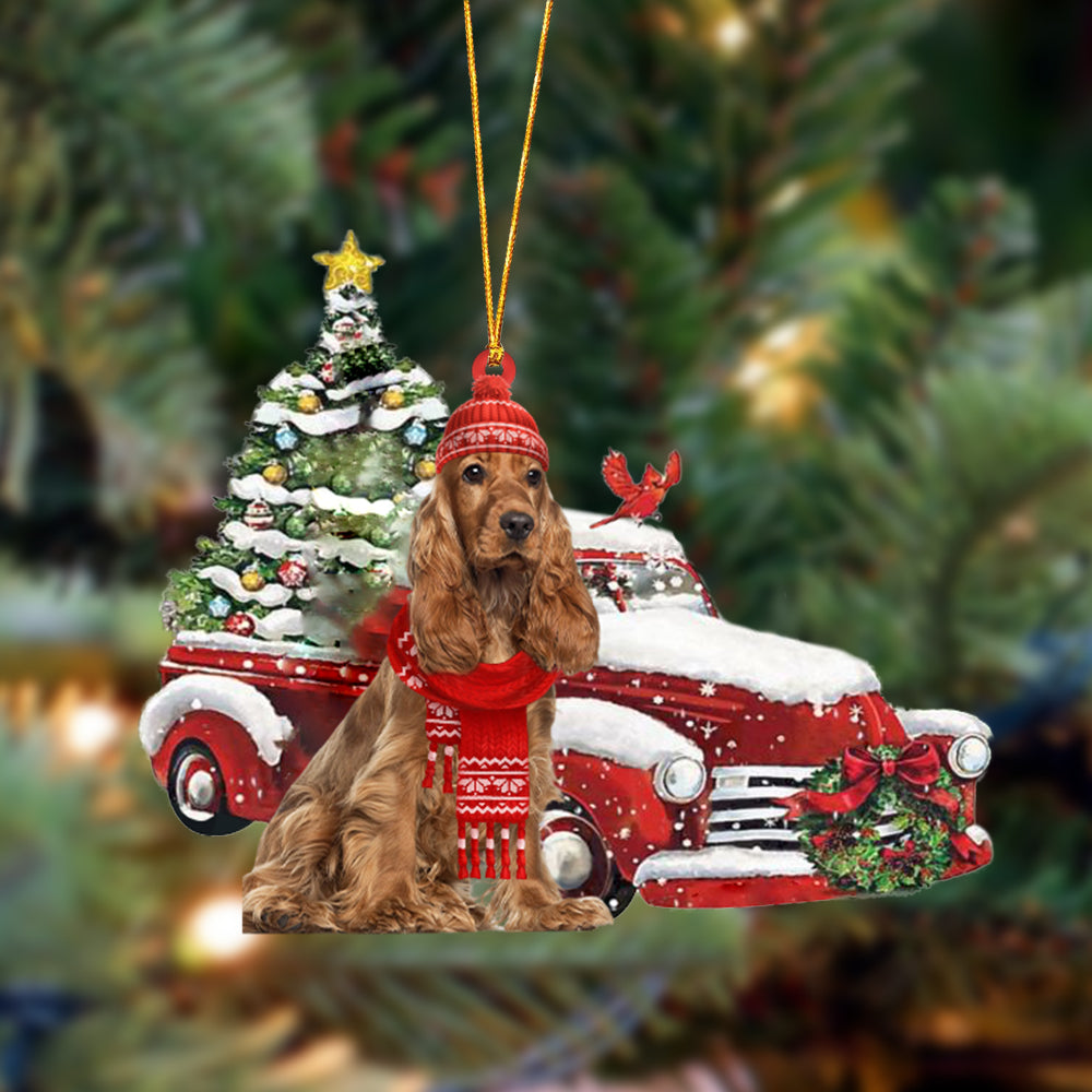 Cocker Spaniel 2-Christmas Car Two Sided Ornament