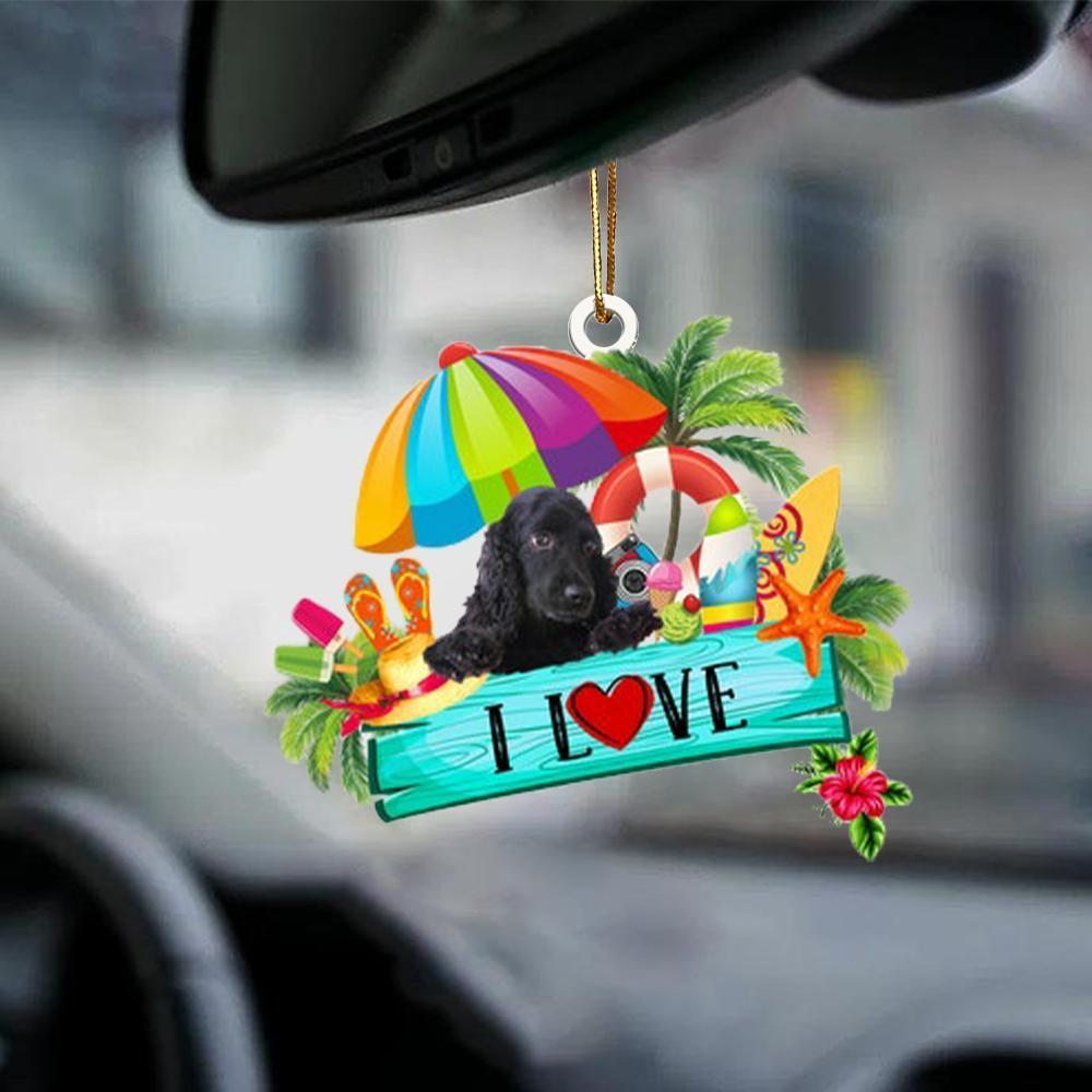 Cocker Spaniel Black-I Love Summer-Two Sided Ornament