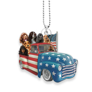 Cocker Spaniel Happy Independence Day Two Sides Ornament