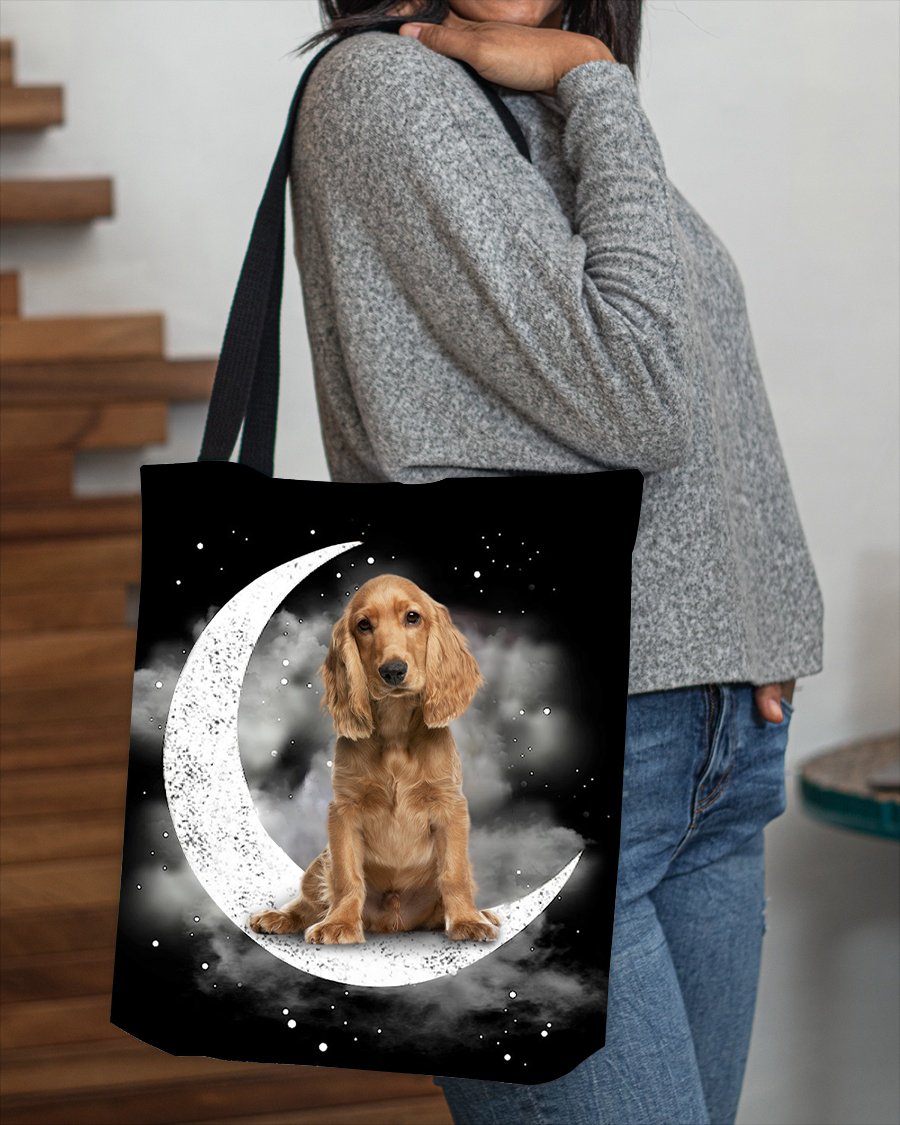 Cocker Spaniel Sit On The Moon With Starts-Cloth Tote Bag