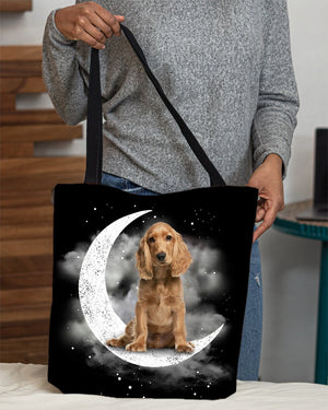 Cocker Spaniel Sit On The Moon With Starts-Cloth Tote Bag