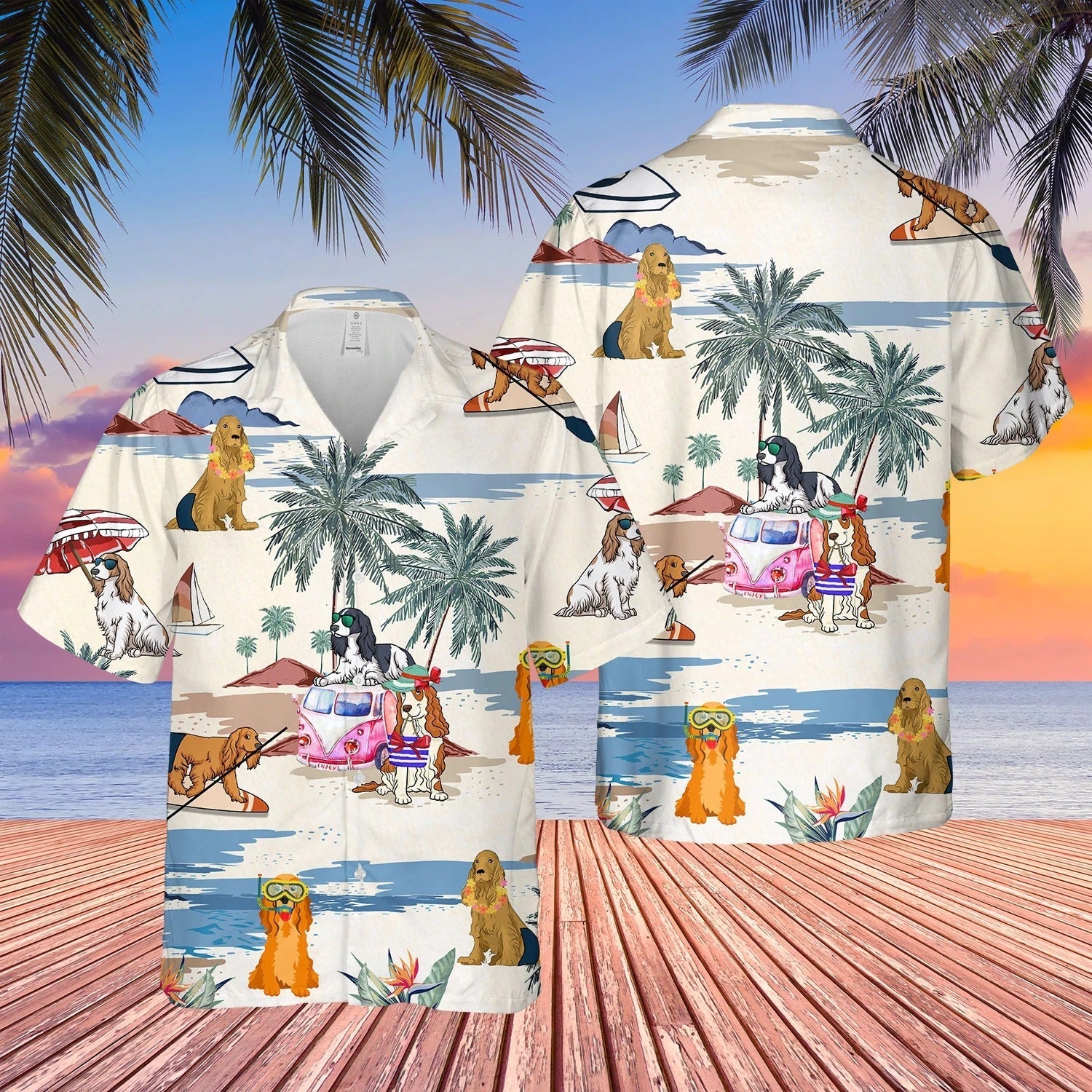 Cocker Spaniel Summer Beach Hawaiian Shirt